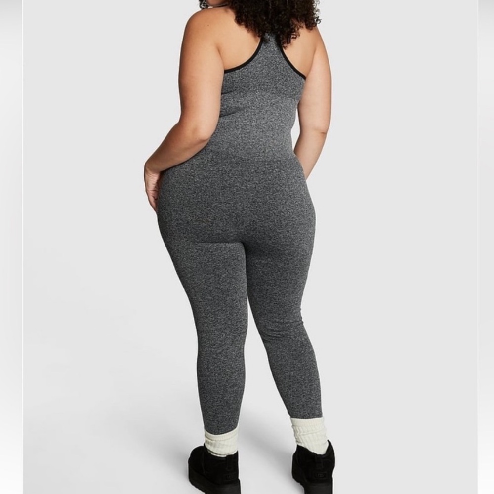 PINK | Women’s Seamless Workout Onesie in Pure Black Marl | NWOT - Picture 2 of 14